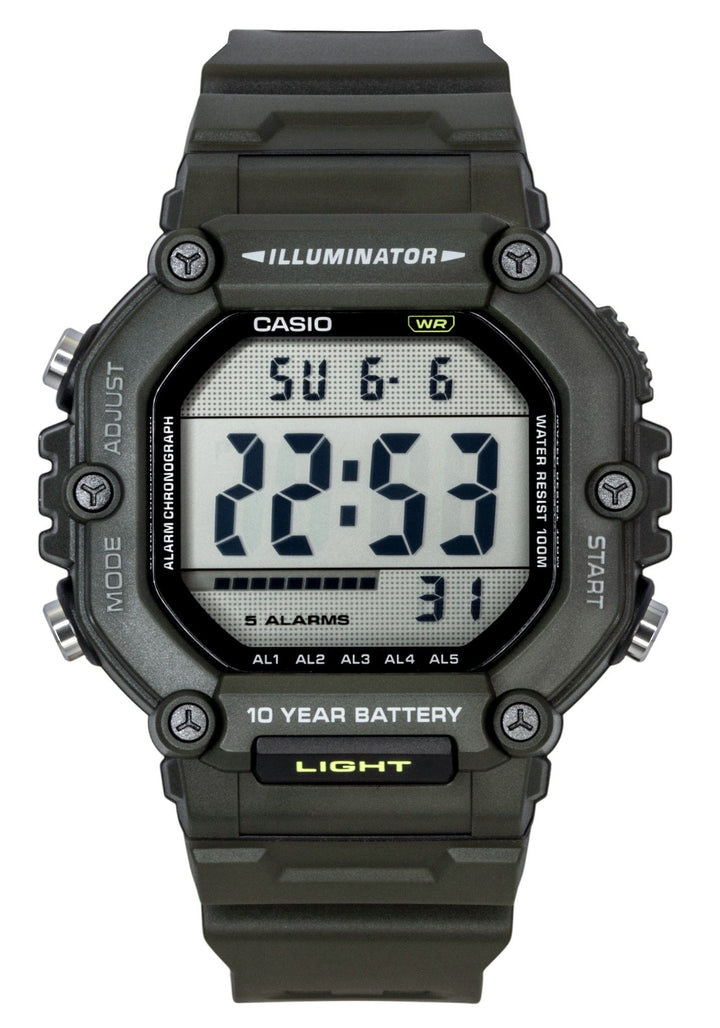 Casio Digital Extra Long Resin Strap Quartz AE-1600HX-3AV 100M Unisex Watch