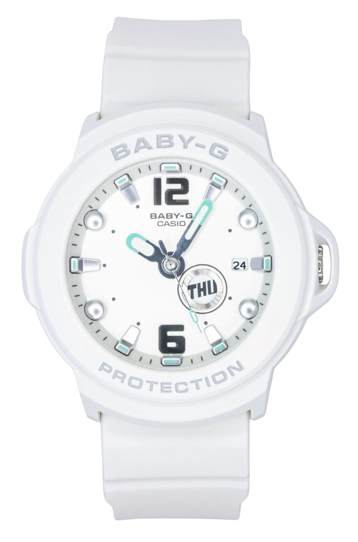 Casio Baby-G Plus Analog Resin White Dial Quartz BGA-15K-7A 100M Women's Watch With Convertible Holder