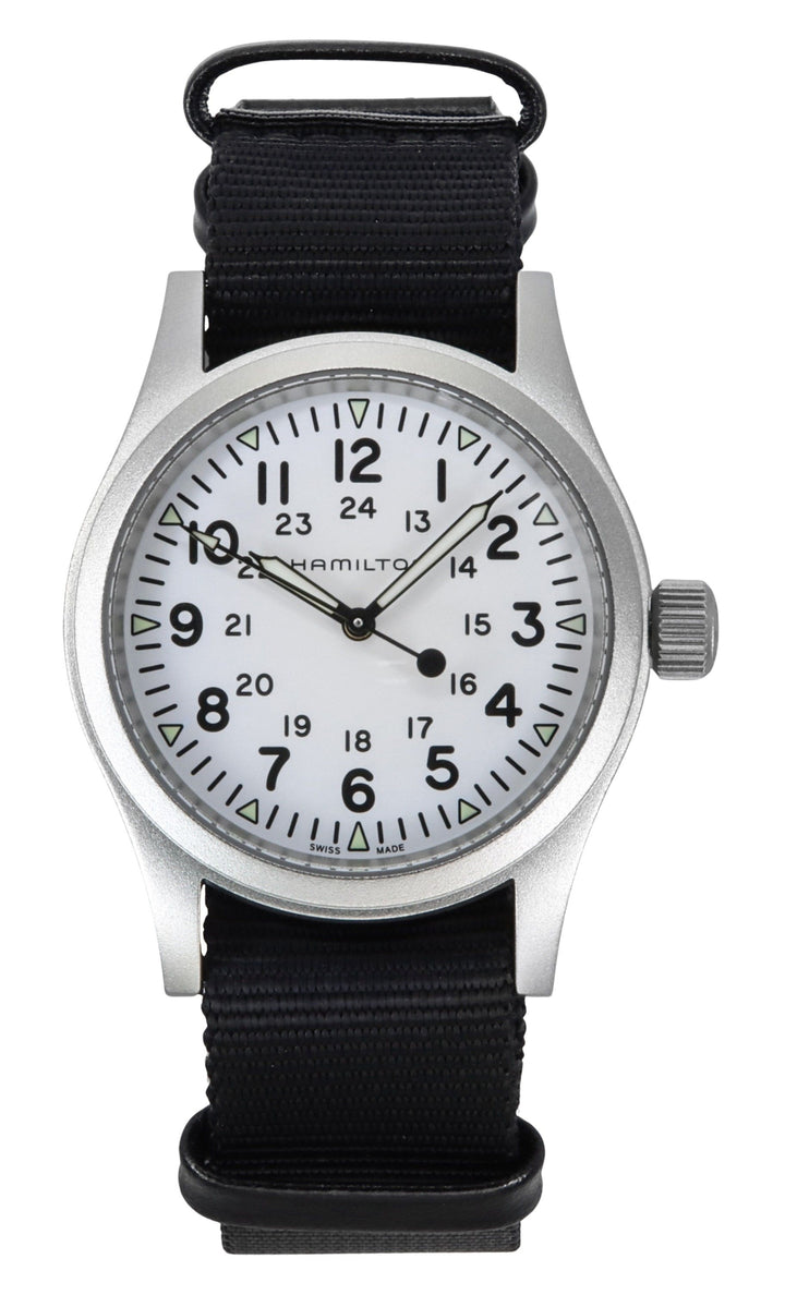 Hamilton Khaki Field Textile Strap White Dial Mechanical H69439910 Men's Watch